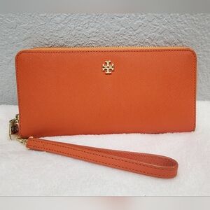 Tory Burch Orange Zippy Wallet